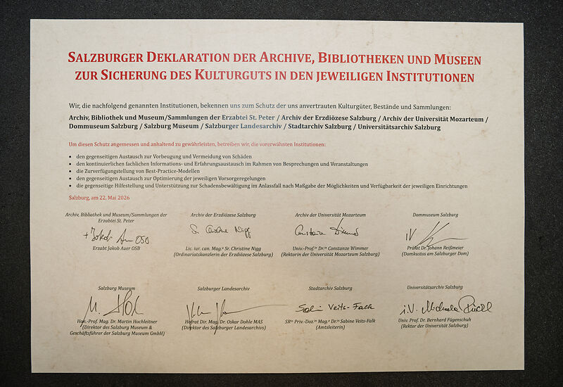 Salzburger Deklaration zur Sicherung des Kulturguts Archive